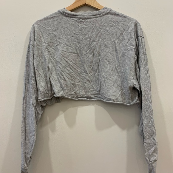 Grey TNA Laid Back Longsleeve crop top - Picture 4 of 10